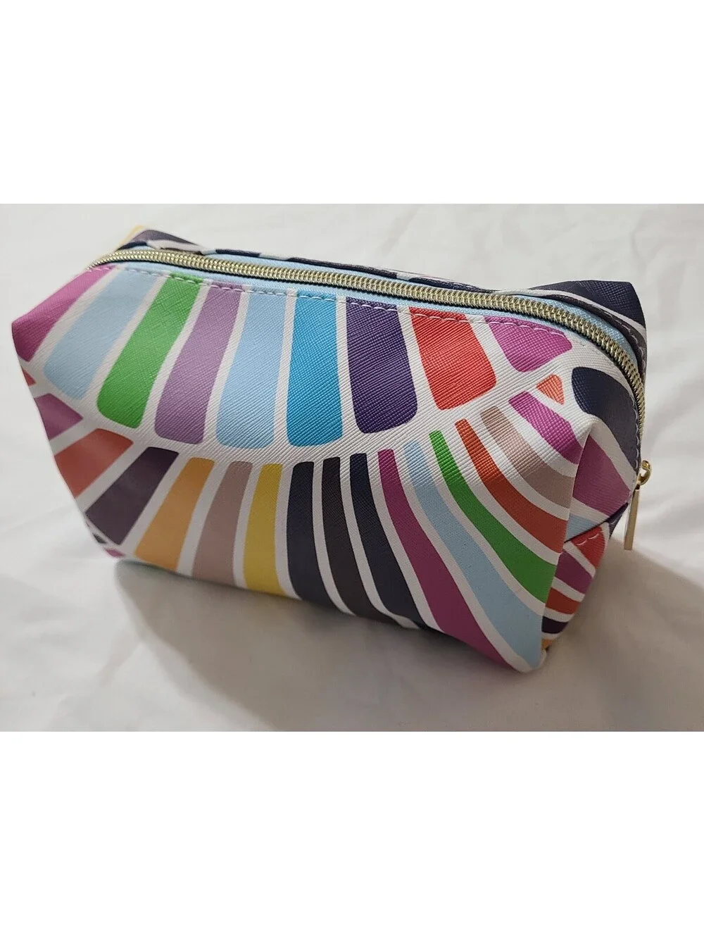 Trina Turk Cosmetics Makeup Bag Womens Sz Small Multicolored Zipper Travel Pouch